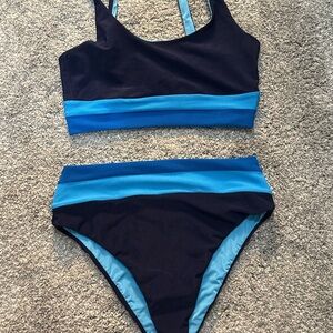 Beach Riot Blue and Black Bikini Set